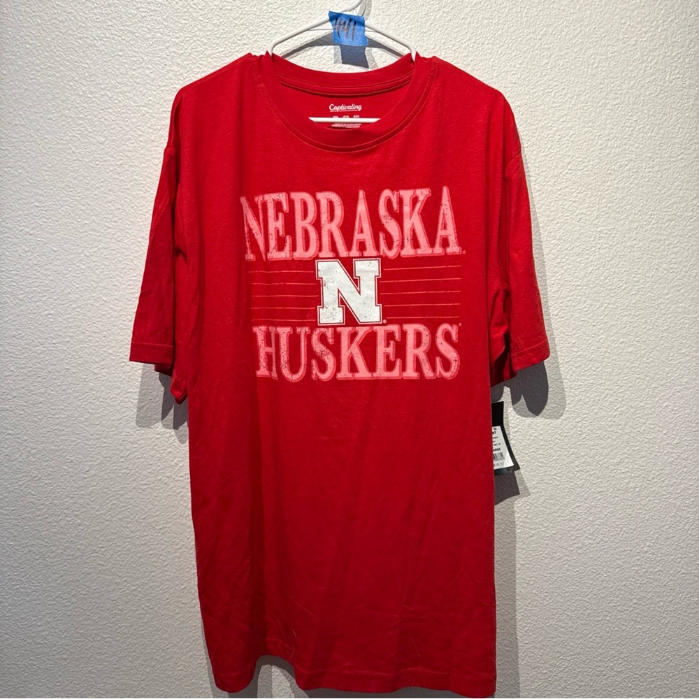 Captivating Nebraska Huskers Red Tee brand new sz 2XL